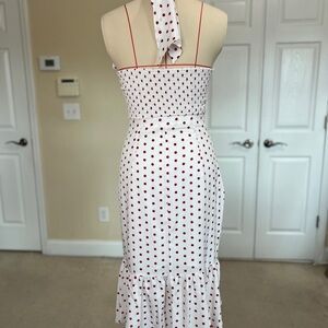 SHEIN White Ruched Ruffled Sundress